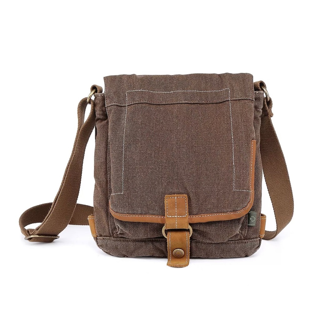 TSD Brand Atona Classic Flap Canvas Crossbody Bag